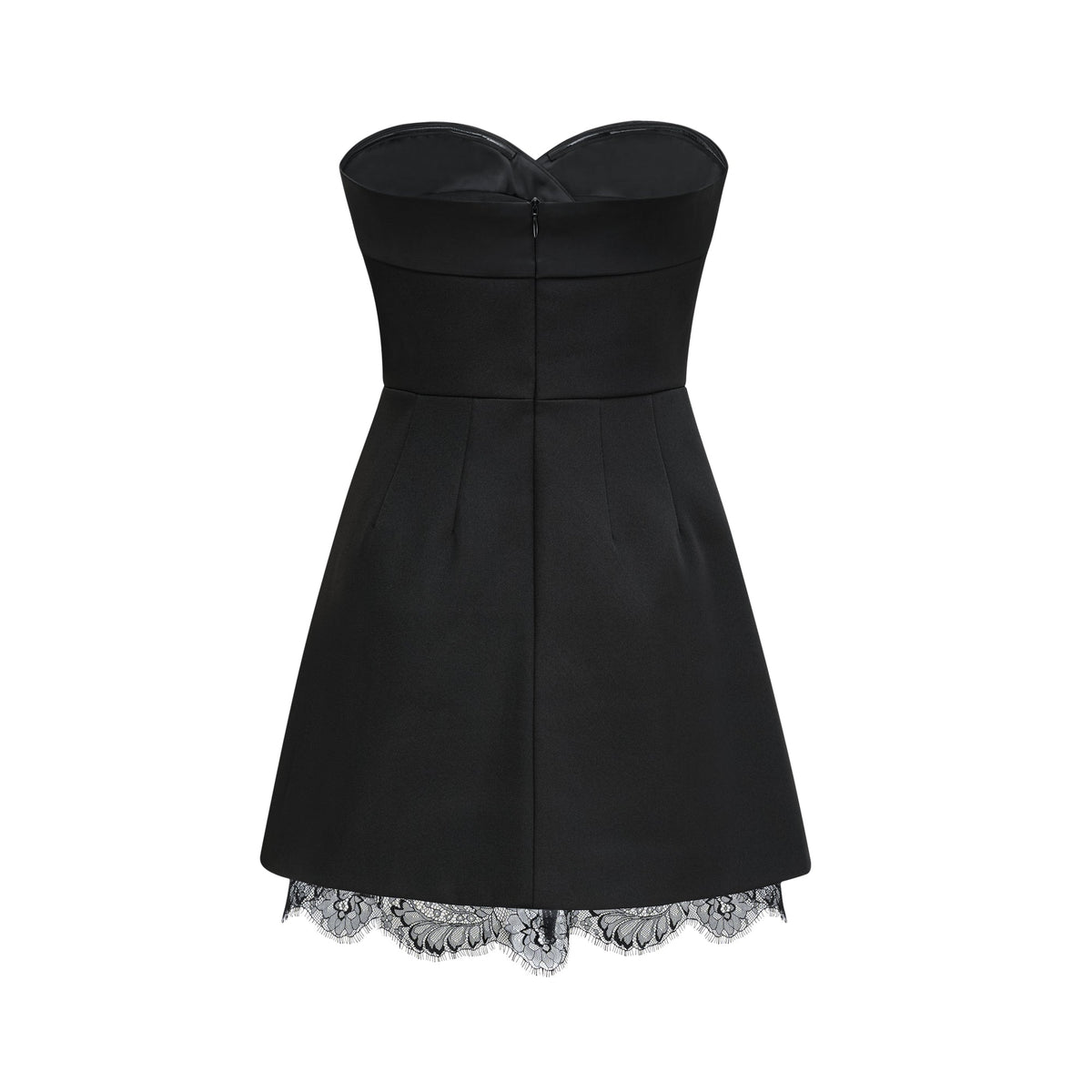Zephyra black lace-detail mini dress