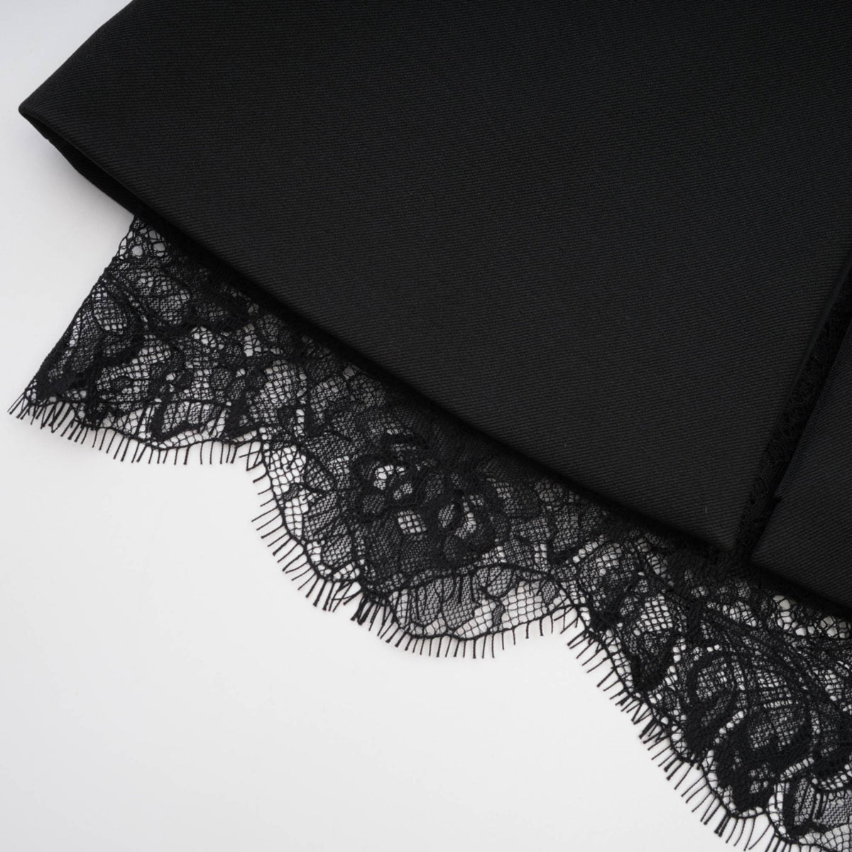 Zephyra black lace-detail mini dress